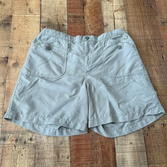 Tsunami women's cuffed lightweight cargo high rise shorts in light gray -12 - Picture 1 of 11